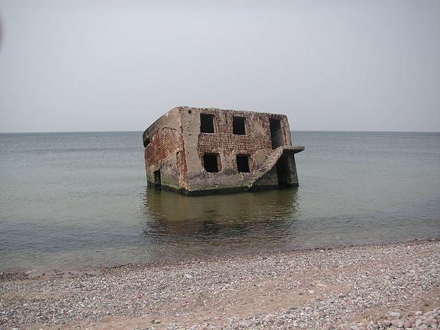 Abandoned fortifications in the Baltic Sea, north of Liepaja
