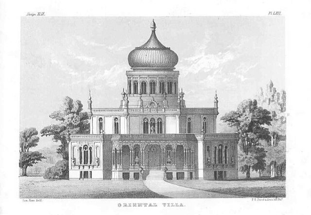 Sloan’s “Oriental Villa” as it appeared in his 1852 book, The Model Architect