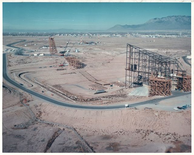 During construction. Author: USAF