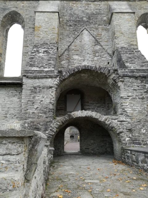 Remains of the arched northern entrance to the cloisters