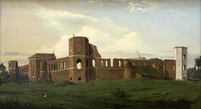 A painting of the castle from 1853 by Vincentas Dmachauskas