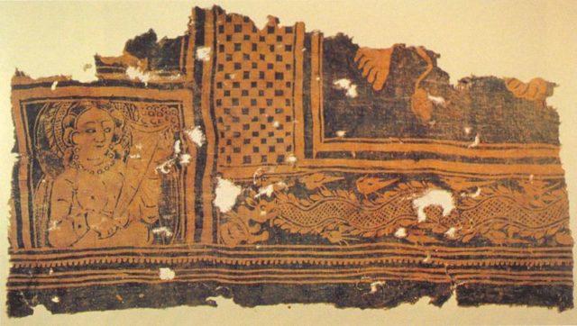 Niya batik. Author: Marylin M. Rhie, Early Buddhist Art of China an Central Asia Public Domain