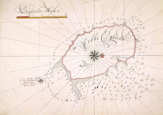 An old map of the island. Author: Atlas of Mutual Heritage