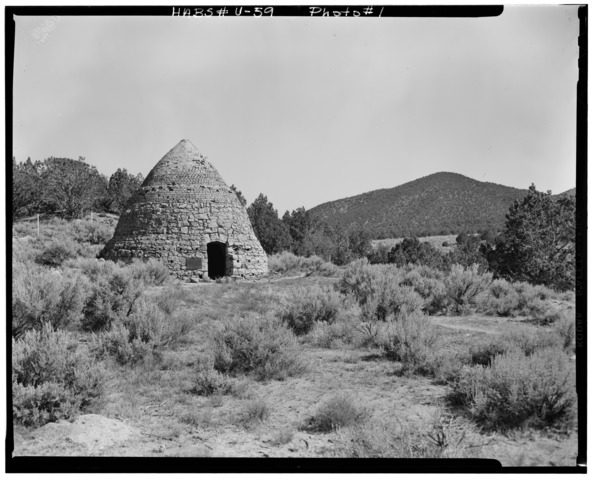 Beehive charcoal kiln at Iron City August, 1968