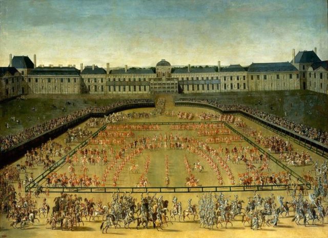 A celebration in front of the palace.