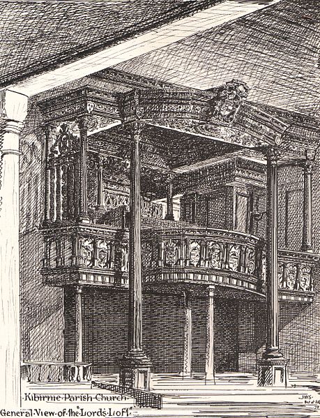 A drawing of part of the interior.