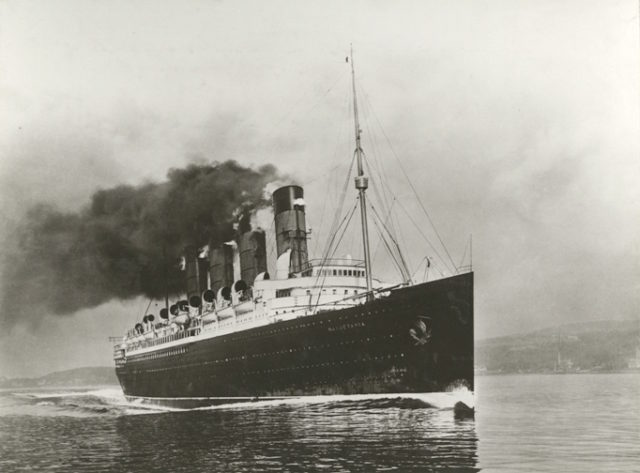 During Mauretania’s sea trials.