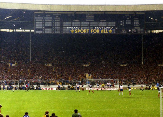Part of the game England vs Scotland in 1981. Author: Steve Daniels – CC BY-SA 2.0