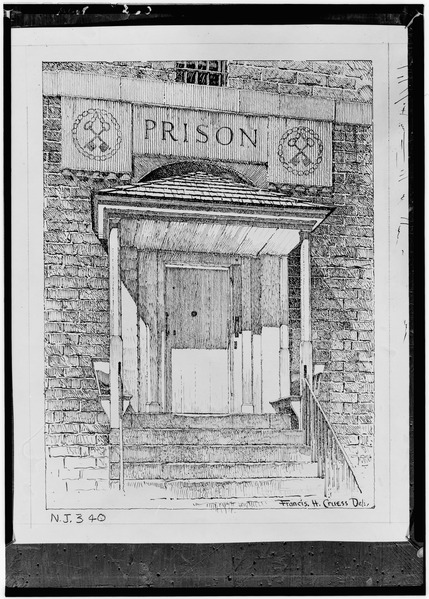 A drawing of the main entrance. Author: Library of Congress