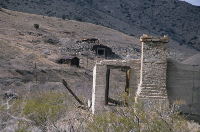 The remains of Lake Valley silver mine town.