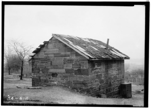 Fort Gibson, Powder Magazine, view from the northeast. Photographed by Fred Q. Casler, March 2, 1934. Historic American Buildings Survey, Library of Congress Prints and Photographs Division