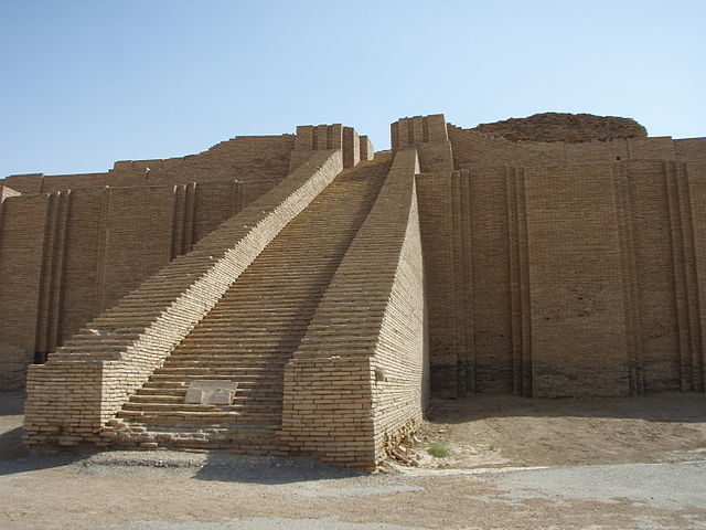 The main staircase entrance to the Great Ziggurat of Ur is an incredible structure – Author: Kaufingdude – CC BY-SA 3.0