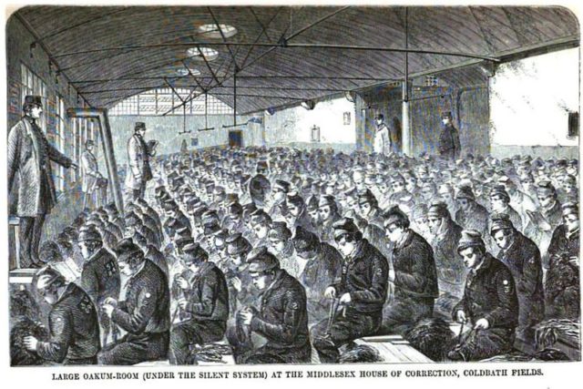 The prisoners hard at work. Author: Google scan of 1864 book by Henry Mayhew & John Binny