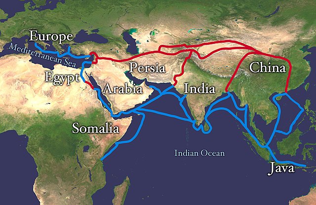 The main routes of the Silk Road