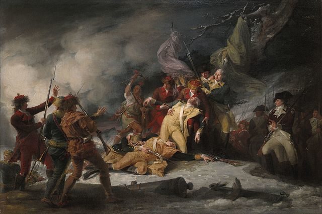 The Death of General Montgomery in the Attack on Quebec, December 31, 1775, John Trumbull, 1786.