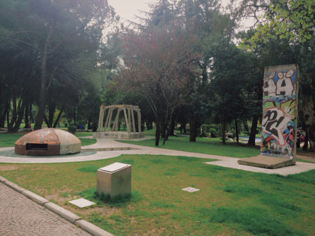 A bunker in Tirana park. By Kj1595 – Own work, CC BY-SA 3.0