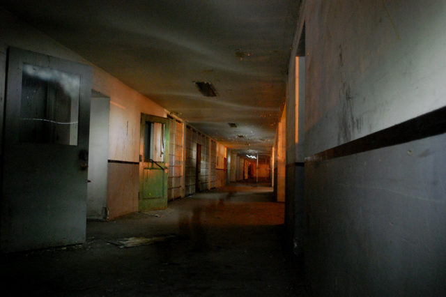 Darkened corridor within the Lincoln Heights Jail