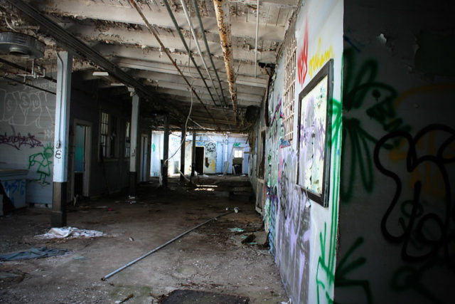 Graffiti-covered room at the Atlanta Prison Farm