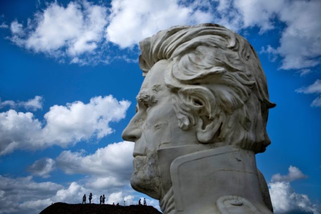 Side view of the bust of Andrew Jackson