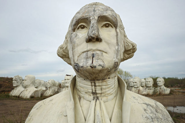 Front view of the bust of George Washington