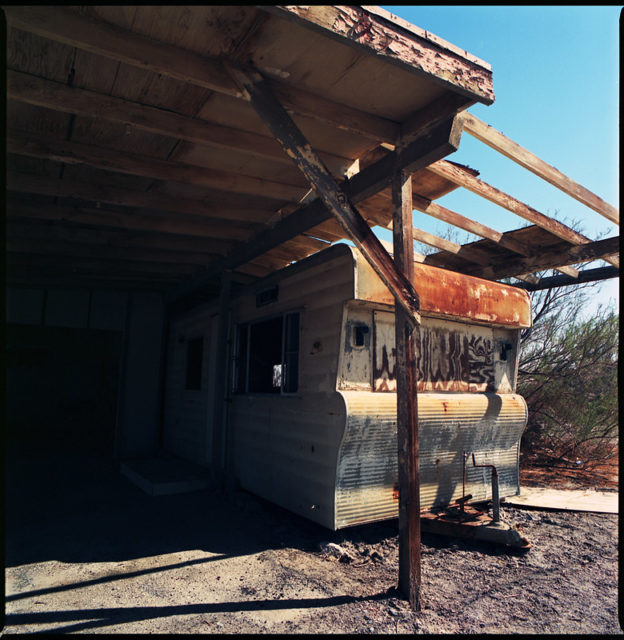 abandoned RV at Salton Sea