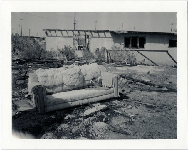 Abandoned couch in Salton Sea