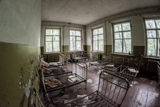 Abandoned beds in Pripyat 
