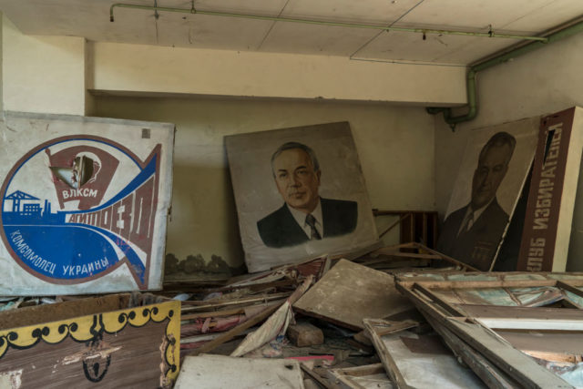Posters of Communist leaders in Pripyat