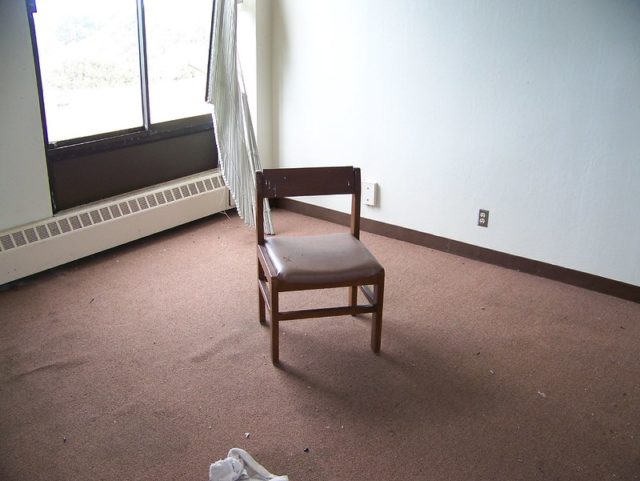 Chair in the middle of a room