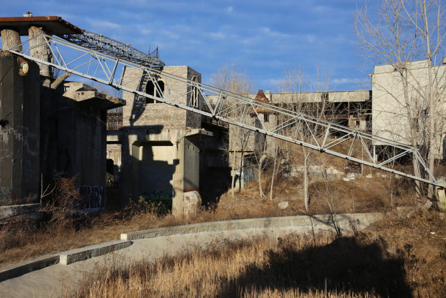 abandoned structures at Cementland