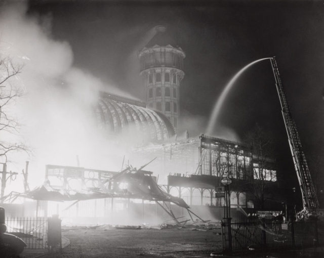 Crystal Palace on fire