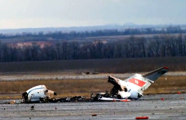Remains of a destroyed airplane