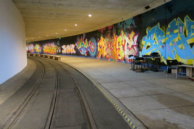 Dupont Underground tunnel covered in graffiti