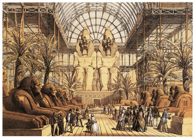 view of the Egyptian Court inside Crystal Palace