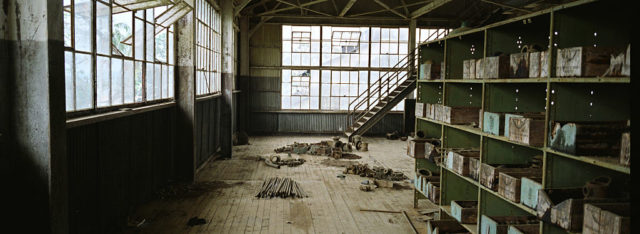 Interior of an abandoned warehouse