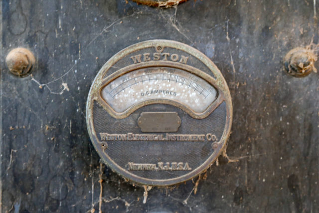 Close-up of a Weston electrical meter