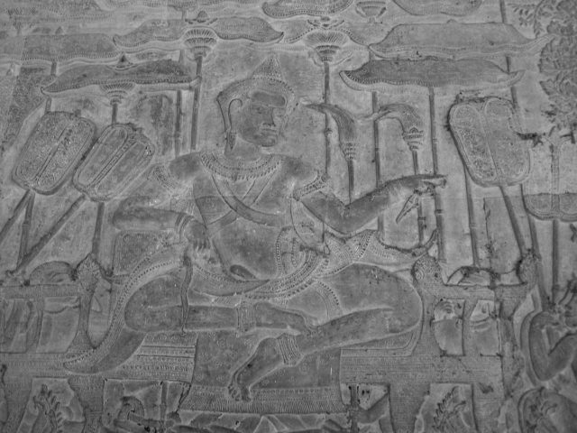 Suryavarman II in procession at Angkor Wat, the Khmer King who built Angkor Wat in the early 12th century as the capital of the Khmer Empire and as his state temple and eventual mausoleum. Author: Soham Banerjee CC BY 2.0