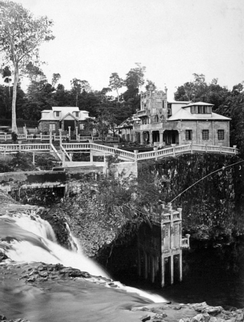 Paronella Park from the top of Mena Creek Falls, Innisfail, Queensland, c. 1935.