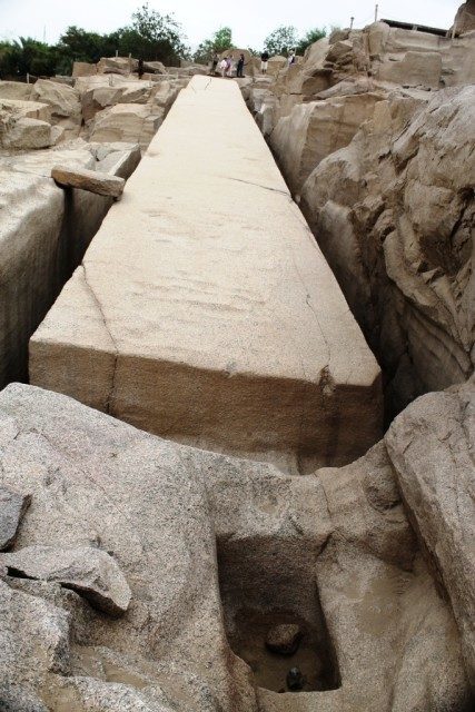 It is dumbfounding to think that the main tools used to shape this excessively huge granite block were not chisels as most people would assume. 