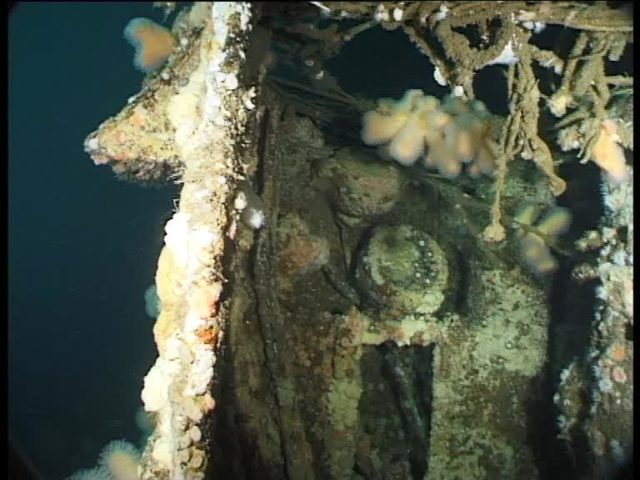 The Bridge is covered in a net, but inside all the bridge equipment is still where it should be – incredible! (Innes McCartney)