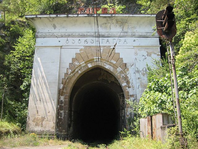 Abandoned railway tunnel in Gagra