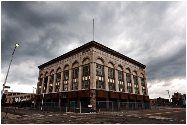 Loyal Order of Moose building in downtown Detroit, Michigan. Completely abandoned along with the whole neighborhood. Rick Harris CC BY 2.0