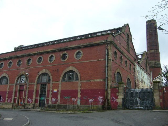 The old Shrubhill tram depot. Author: kim traynor CC BY-SA 2.0