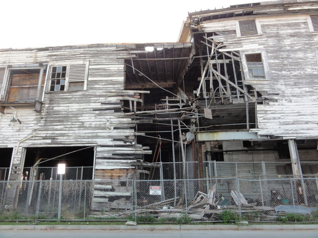 Ruins of the wooden annex of the Dixie Brewery, New Orleans. Bart Everson, CC BY 2.0