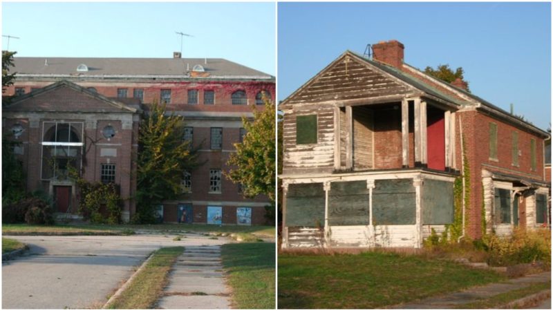 The creepy former hospital. Both photos: Dougtone, CC BY-SA 2.0