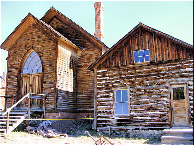 The Methodist Church in Bannack, built in 1877.Author: Raymond Hitchcock CC BY-SA 3.0