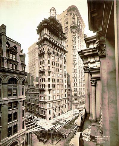 Gillender Building deconstruction, Top floors, and spire.