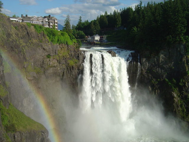Snoqualmie Falls is featured notably in Twin Peaks. Photo Credit: Cefka