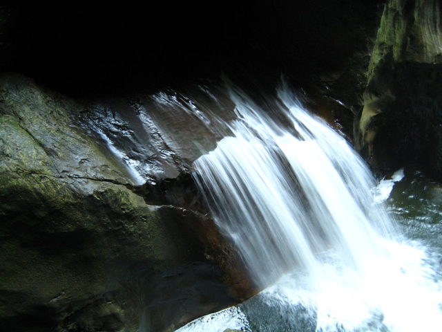 Waterfall in Škocjan Caves. Author: Juanma CC BY 2.0