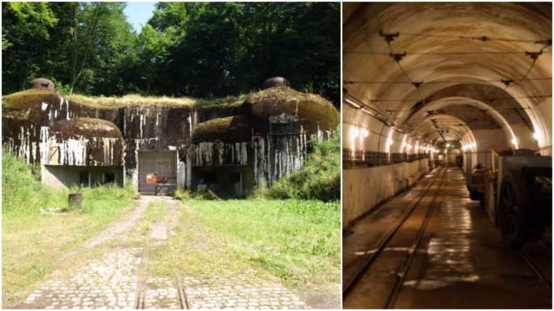 Left: Fortress Kobenbusch in the Maginot-Line. Photo: Morten Jensen, CC BY 2.0 Right: Inside the vast tunnel system that links the Maginot line. Photo Credit: Romain DECKER, CC BY-NC-ND 2.0